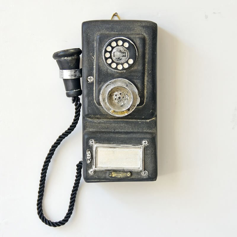 Europæisk vintage stil vægbeslag harpiks telefonmodel retro nostalgisk håndværk bar kaffebar ornament hjem vægdekoration