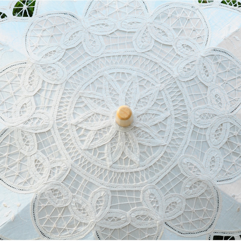 Parasol En Dentelle, Parapluie En Coton Et Dentelle De