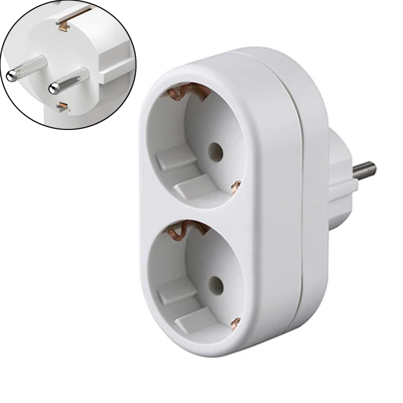 Białe europejskie 2-drożne 3-drożne przedłużenie ścienne UE gniazdo zasilania niemcy Korea rosja Schuko konwerter wtyczki gniazdo 16A 3500W typ E: czarny