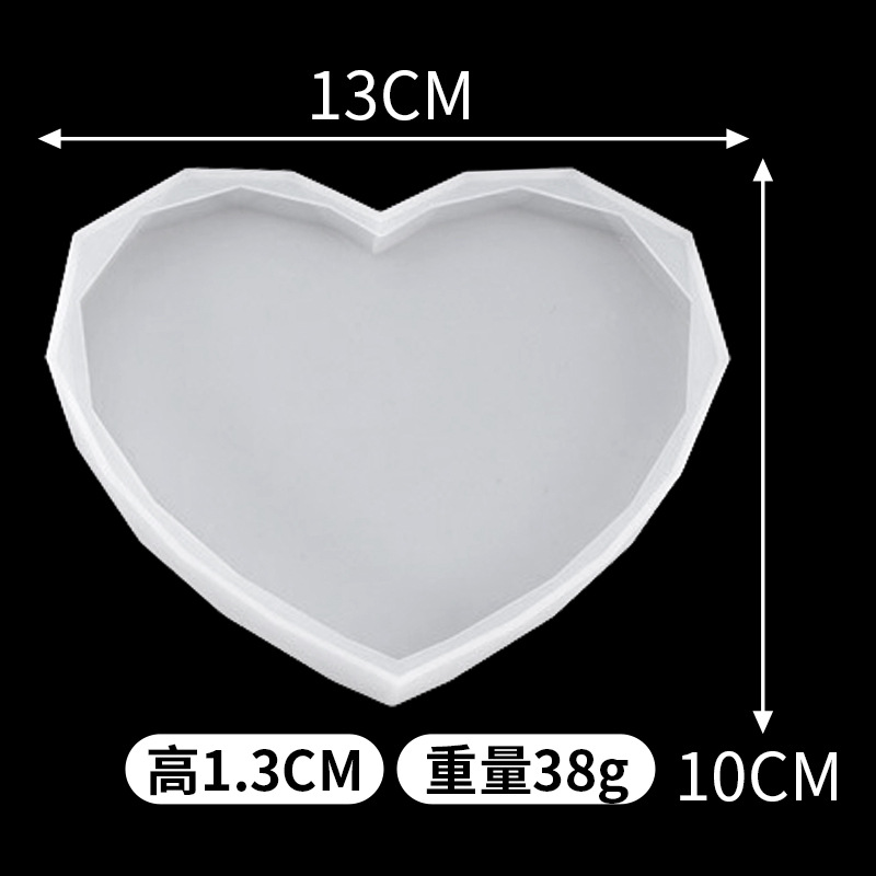 DIY Oval Tray Silicone Mold Coaster Tray Mold Storage Box Silicone Molds for Gypsum Concrete Coaster Crystal Epoxy Mould: Heart-L