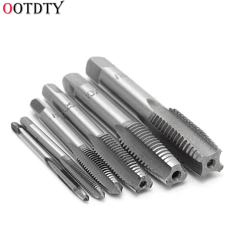12 stuks handschroefdraadtappen draadtappen schroevendraaierbit  m3/m4/m6/m8/m10/m12 tapset passend voor handvat doe-het-zelf gereedschap accessoires