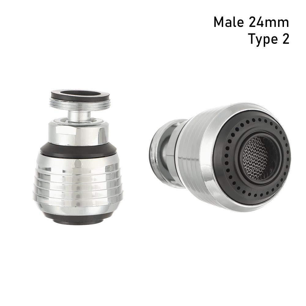 1PC Flexible 360 Degree Aerator Outlet Swivel Tap Water Saving Faucet Nozzle Sprayer Tap Head Sink Fitting Kitchen Supplies: Male 24mm-type2