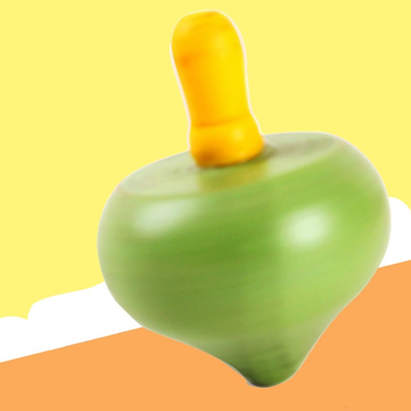 5cm trä färgglada frukt gyro liten hand roterande snurra klassiska leksaker för barn vuxen lättnad stress skrivbordslek leksak