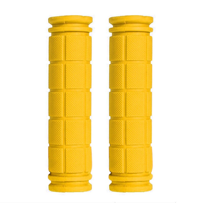 BMX MTB Cycling Mountain Bicycle Scooter Bike Handle Bar Rubber Soft End Grip: Yellow