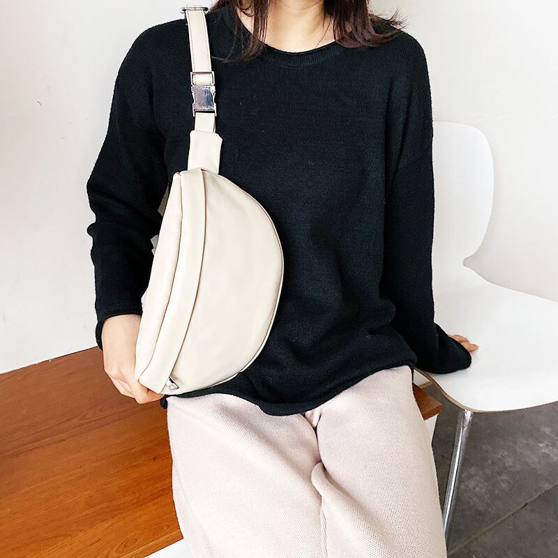 Casual Taille Tas Toevallige Vrouwen Borst Bag Schoudertassen Vrouwelijke Pu Lederen Riem Zakken Vrouwelijke Bolso Fanny Pack