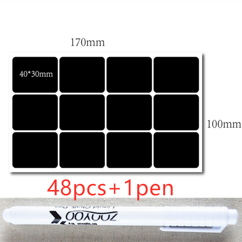 4/3/2/1 Pcs White Liquid Chalk Pen Marker Glass Windows Blackboard Stickers Liquid Ink Pen Used on Chalkboard Window White Pen: 48pcs Rectangle