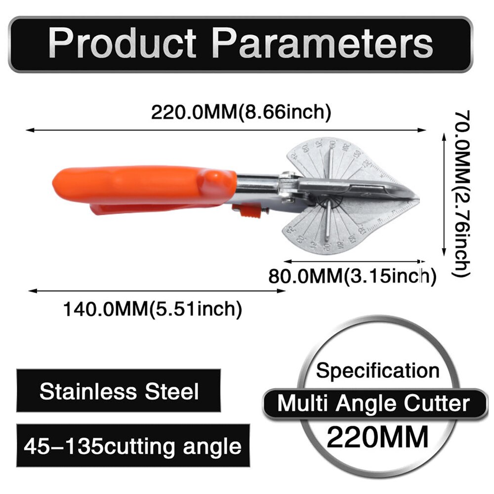 Multi-Function Right Angle Cut Duct Cutter Trunking Scissors Adjustable Angle Multi Angle Mitre Siding Wire Duct Cutter