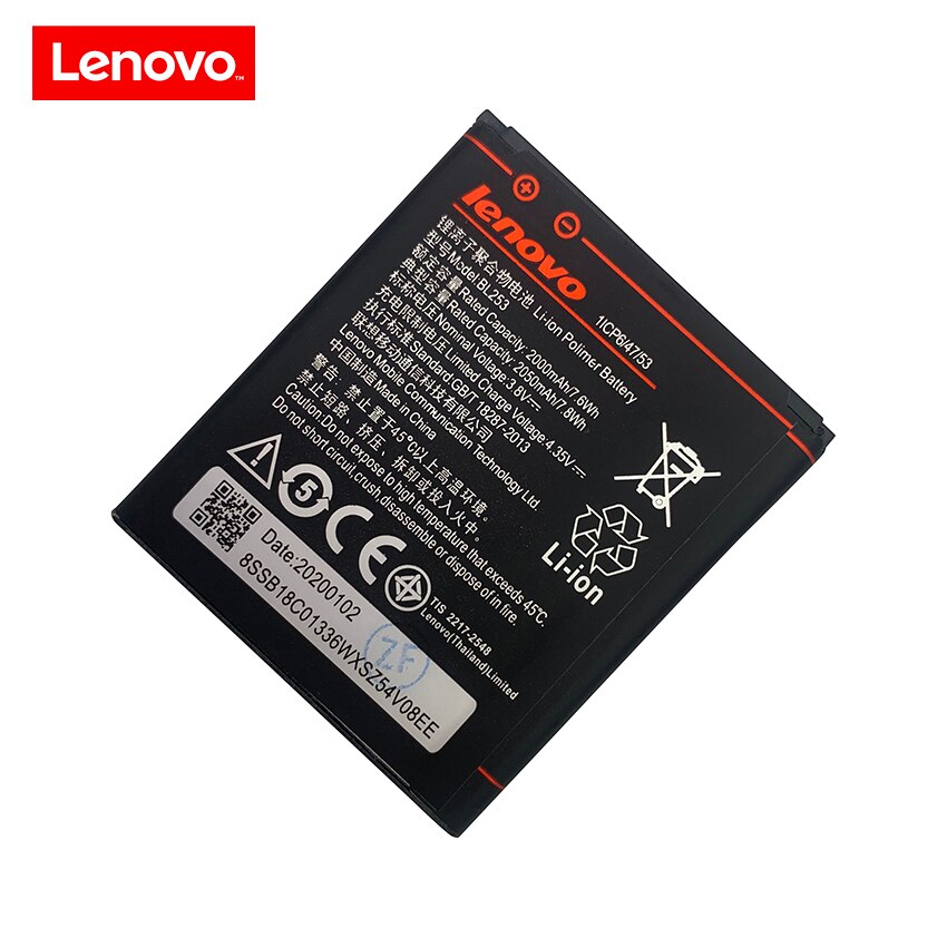 100% Origineel Voor Lenovo 2050Mah BL253 Li-Ion Batterij Vervanging Voor Voor Lenovo A2010 A2580 A1000 A1000m Smart Mobiele Telefoon