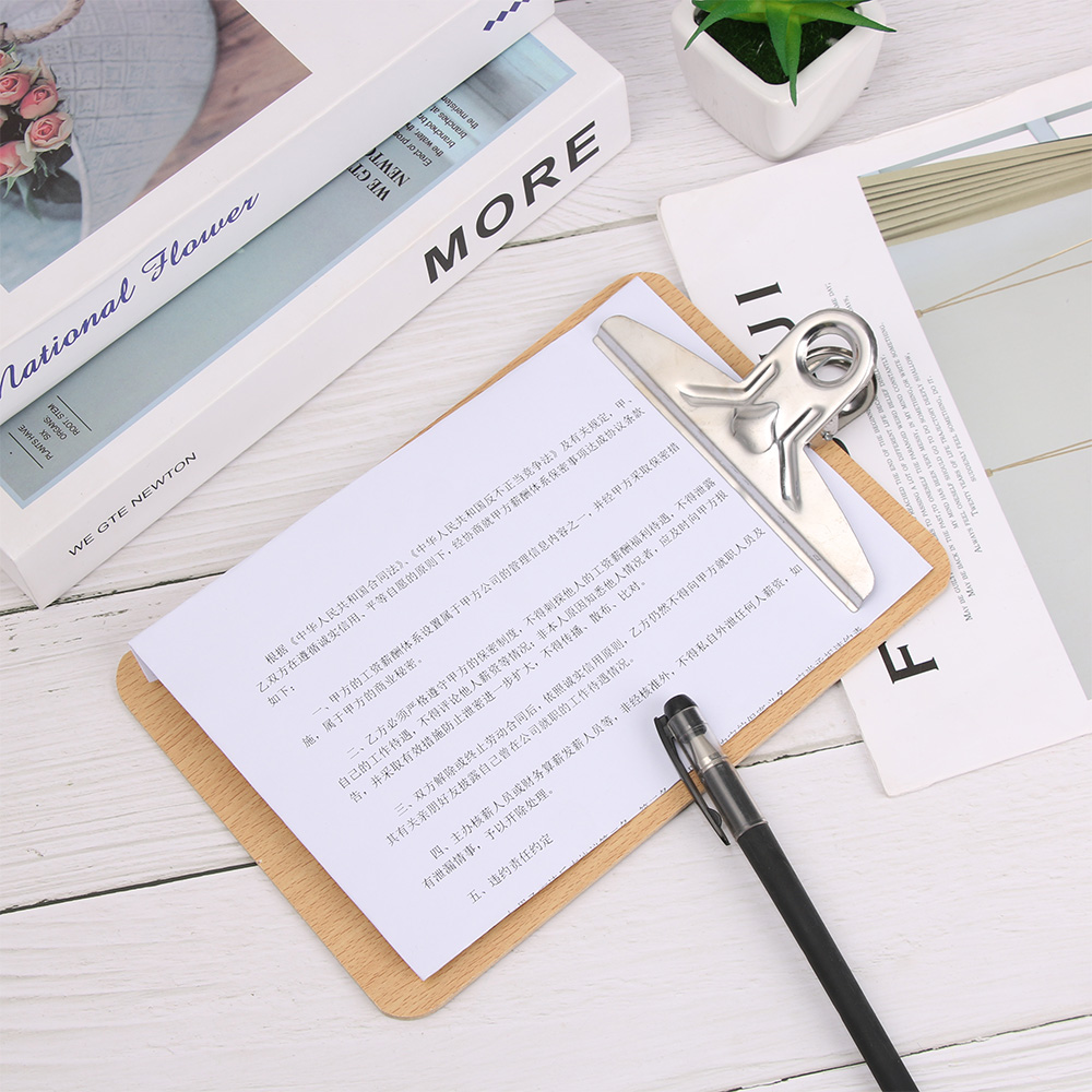 Træ clipboard  a4 a5 træ clips skrive ark blok note board opbevaring mapper clips kontor restaurant hjem hotel forsyninger