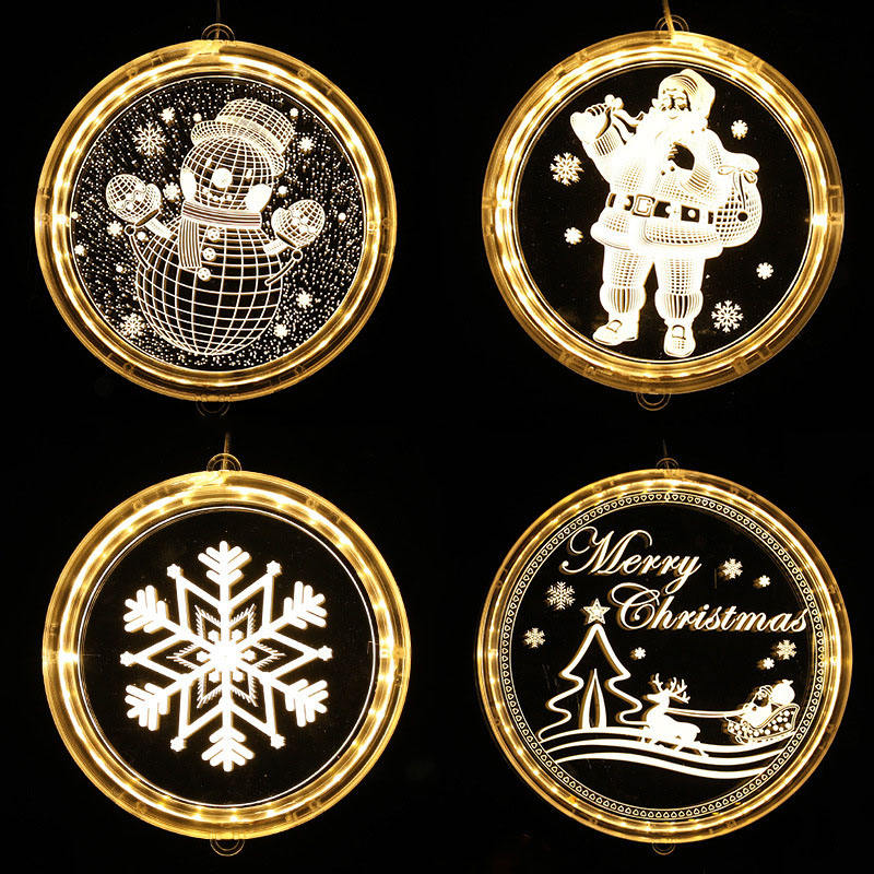 Atacado feliz natal festivo placa de luz decorativa decoração de natal 3d acrílico led bateria pendurado ornamento luz