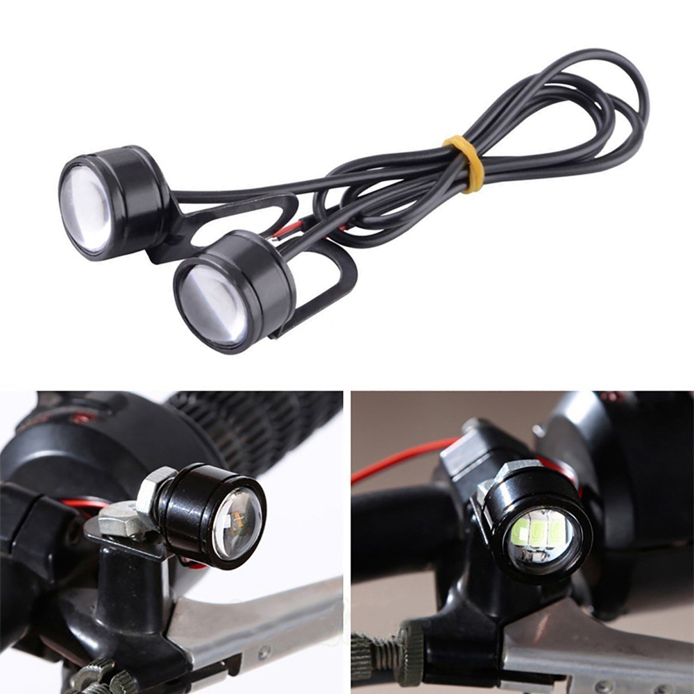 2 pièces moto oeil d'aigle lumière 12V diurne oeil lumière LED inverse sauvegarde stroboscopique Flash aigle lampe