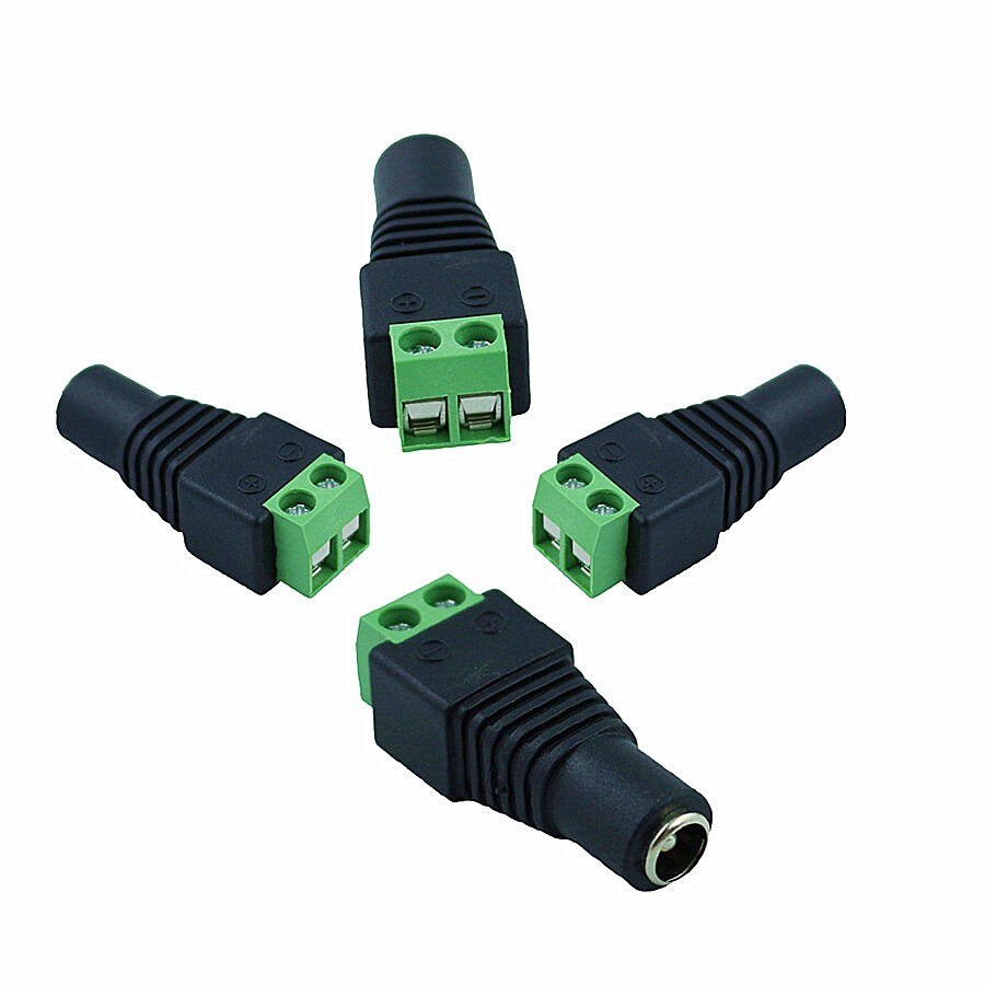 Prise cc caméra CCTV 5.5mm x 2.1mm câble d'alimentation cc prise femelle connecteur adaptateur Jack 5.5*2.1mm à la connexion LED bande lumineuse