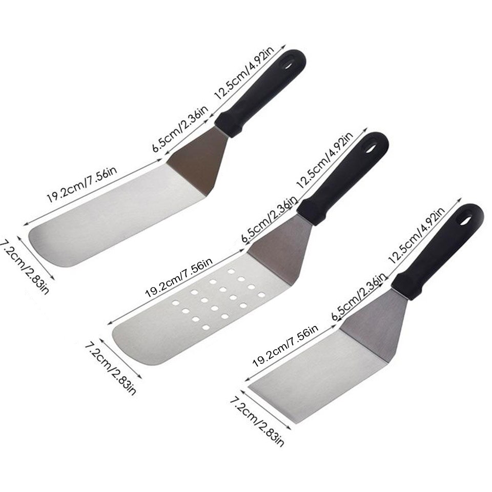 TEENRA 3 stks/set Gebakken Pan Biefstuk Spatel Keuken Schop Steak Truner Schraper Pizza Spatel Ei Ingelaste Spatel Plastic Handvat