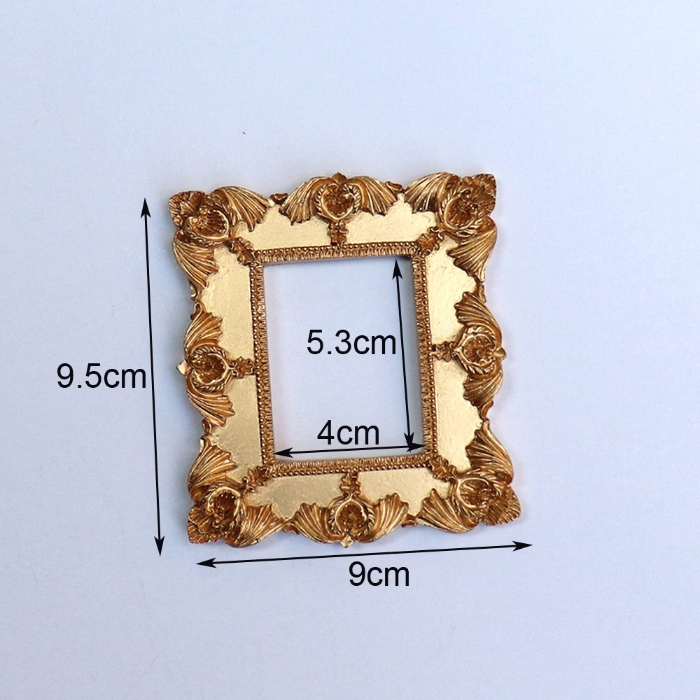 Marco de fotos pequeño Retro dorado, accesorios para fotos, adornos de marco, joyería Vintage, cosméticos para uñas, decoración de sesión: Morado