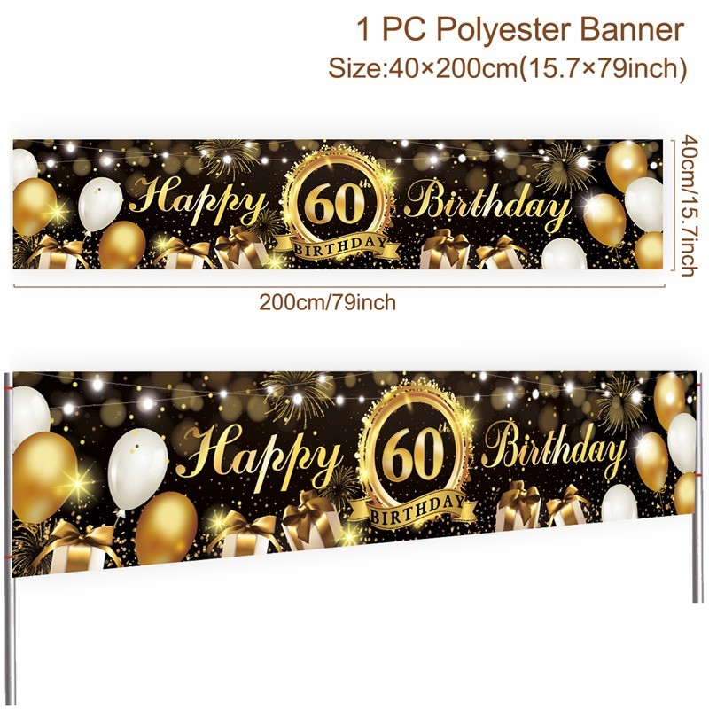 Decoración de de cumpleaños para hombre, camino de mesa, Pancarta, cortina de puerta, 60, 60 años: Verde claro