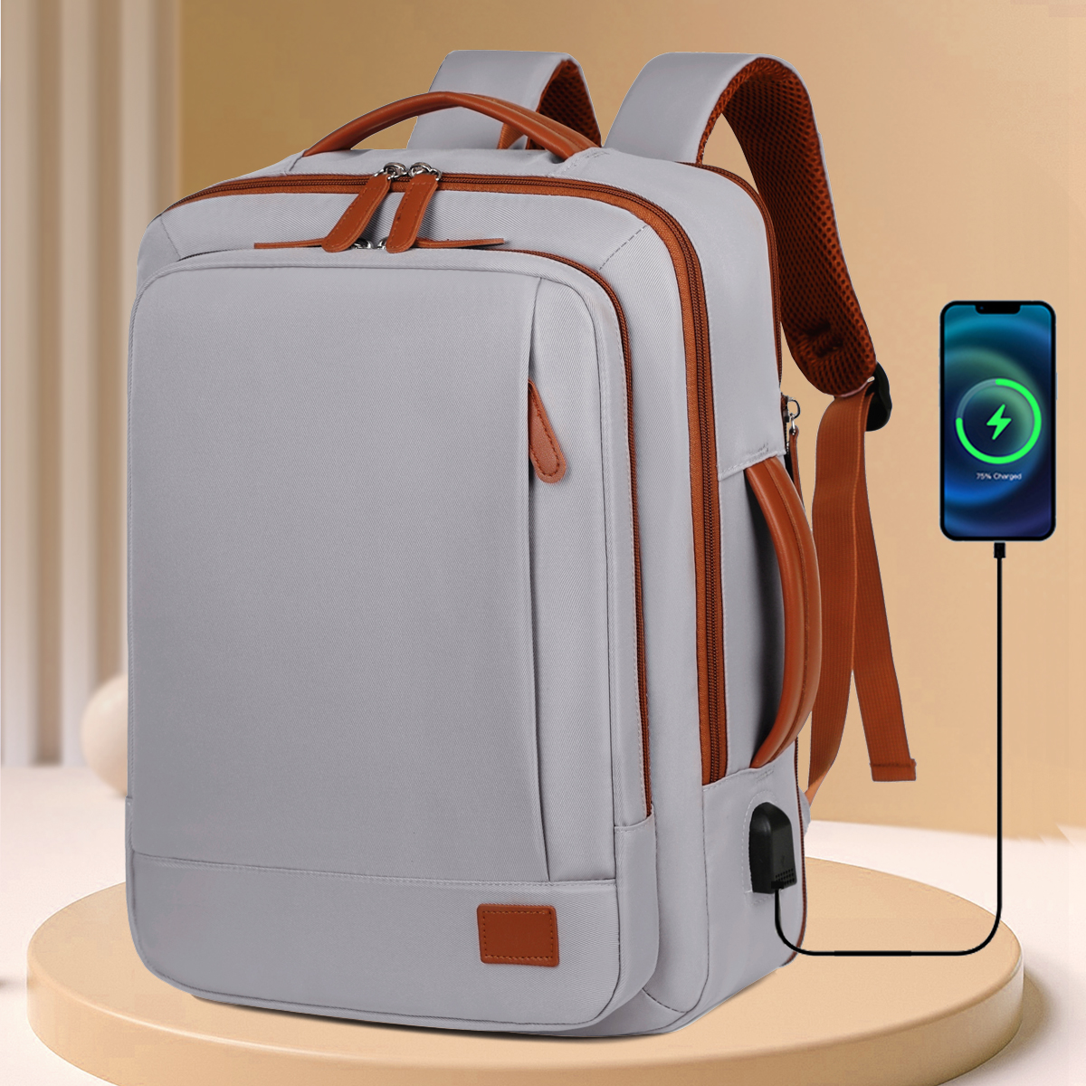 The Unisex Backpack for Short-Distance Business Trips, Lightweight Travel Bag, Computer School Bag Storage Bag Combination: GRAY