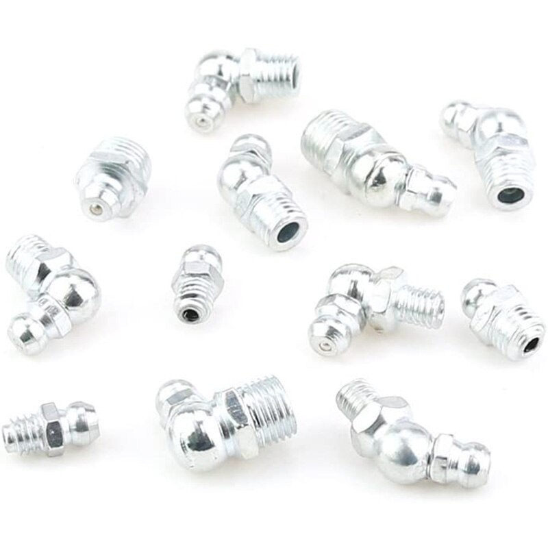 Butter Mouth Set,Metric Hydraulic Zerk Grease Fittings Assortment Kit,123Pcs ( M6 M8 M10 Metric)