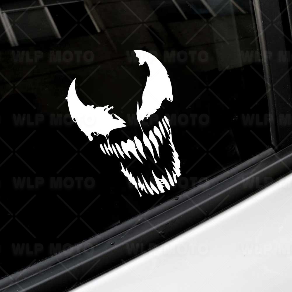 Autocollant de moto fantôme Venom, décalcomanies de décoration pour réservoir de carburant, pare-brise, carrosserie de voiture, fenêtre triangulaire, autocollants imperméables, accessoire