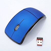 Mini Klapp Maus 2,4 GHz Drahtlose Mäbenutzen 1600DPI Maus Mit USB Empfänger Computer Für PC Laptop kabellos maus: 2.4GHz  Blau