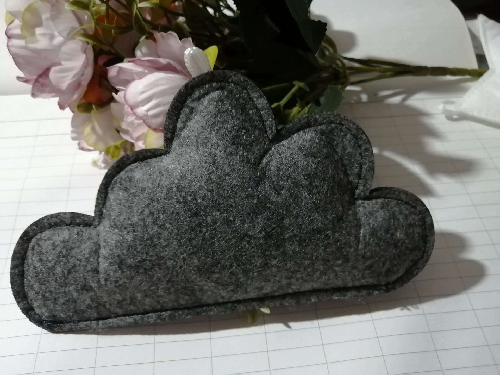 Månesky fin non-woven krans fest hq flagg nydelig barnerom sovesal hengende vegg hotelldekorasjon blå gul hvit: 1pc grå sky