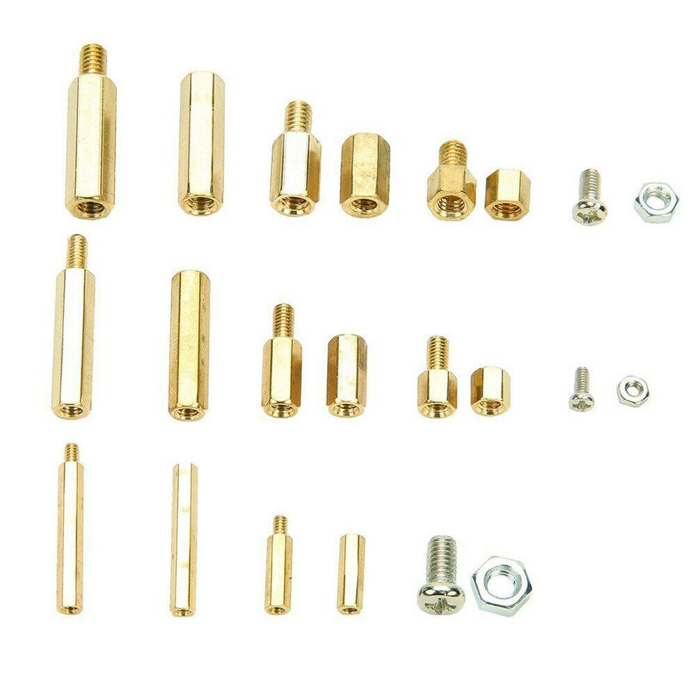360Pcs M2 M3 M4 Brass Male Female Standoff Spacer Hex Screws Bolts Nuts Set