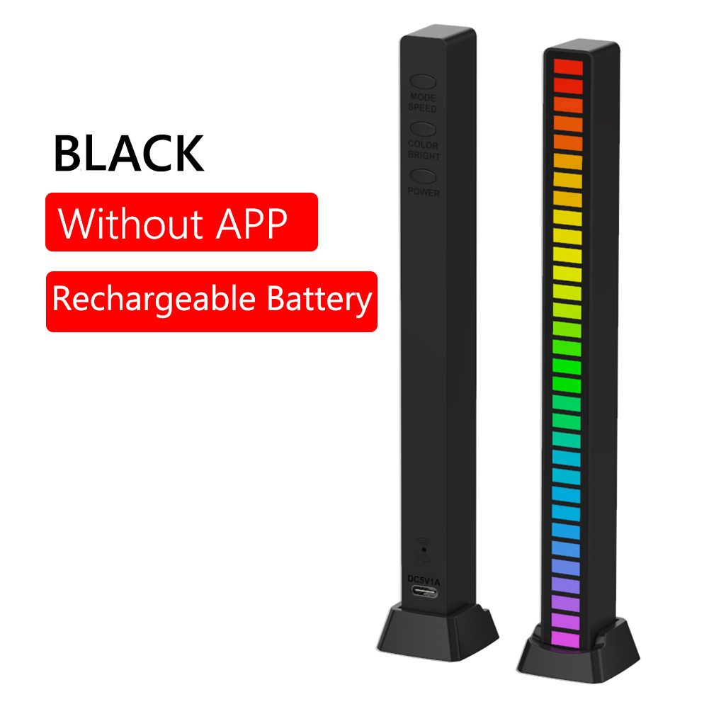 RGB Music Sound Control Light 32 LED App Control Voice-Activated Pickup Rhythm Light Music Ambient Lamp Colorful LED Strip Light: 06