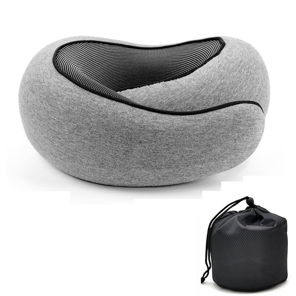 Travesseiro de pescoço para viagem, espuma de memória, formato de u, estilo caracol, suporte para pescoço, portátil, ajustável, macio, descanso de meio-dia, travesseiros para dormir: Verde