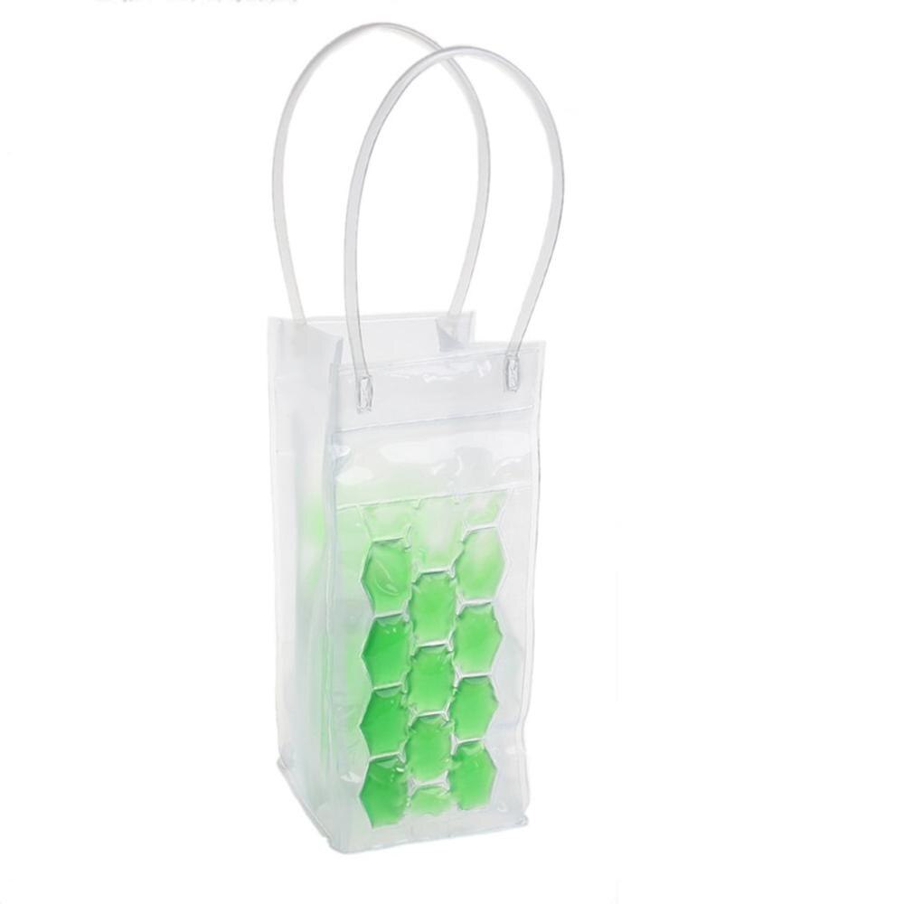 Bouteille de vin congélateur sac refroidissement refroidisseur sac de glace bière refroidissement Gel support transporteur Portable liqueur glace-froid outils: Vert clair