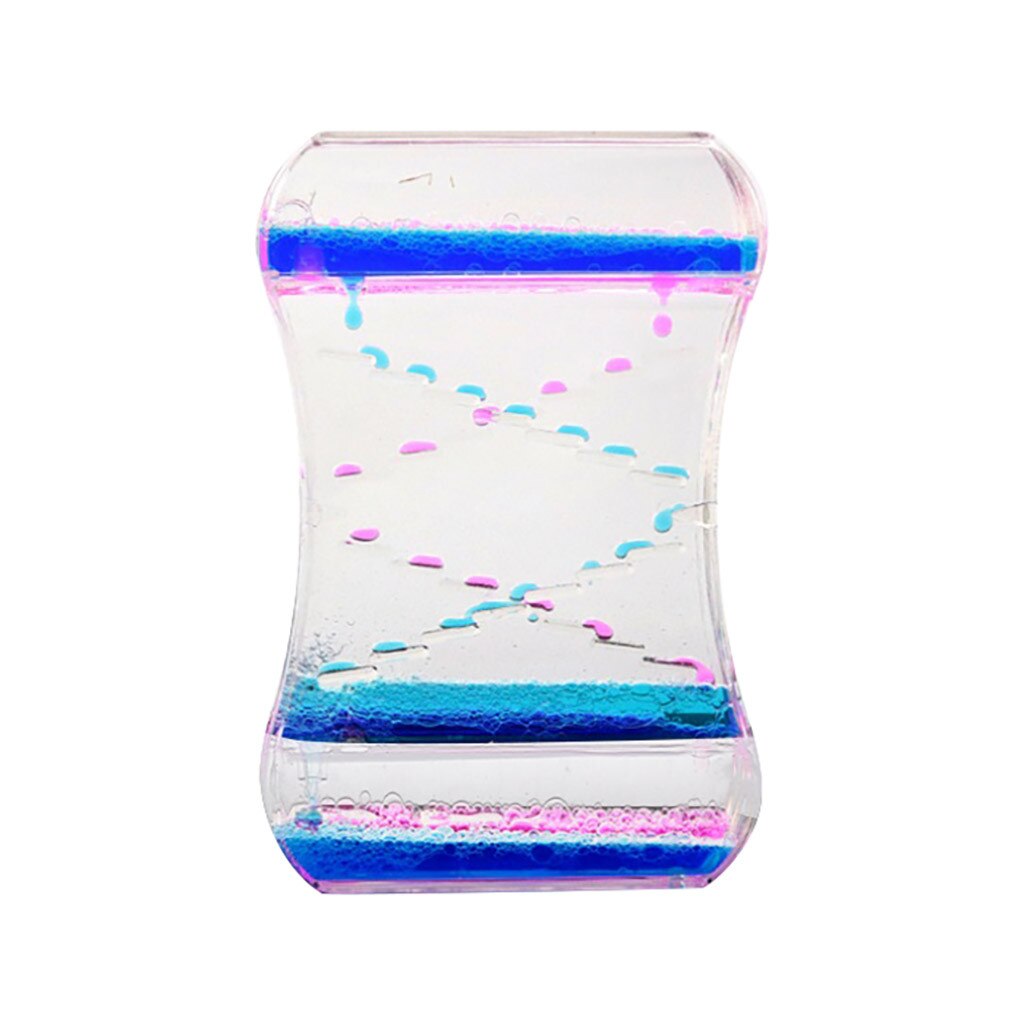 Anti Stress Fidget Toy Two-color Oil Ladder Liquid Water Sensory Calming Motion Timer Antistress Relieve Anxiety Toy: Blue 