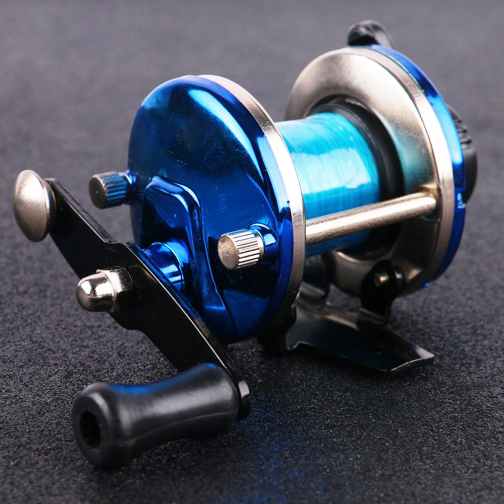 Rueda de tambor de pesca de Metal, herramienta de aparejos de pesca con línea, ahorro de trabajo, Mini arrastre, carrete de pesca en hielo, rueda giratoria ajustable