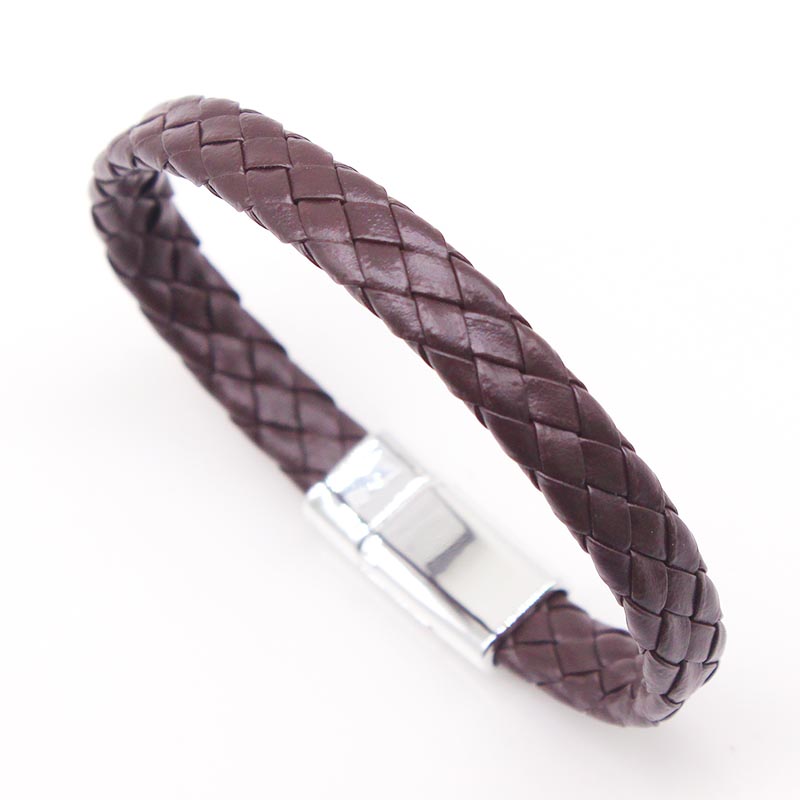 Totoabc mäns läder vävt armband par armband dam läder smycken handgjorda rep wrap armband herrsmycken