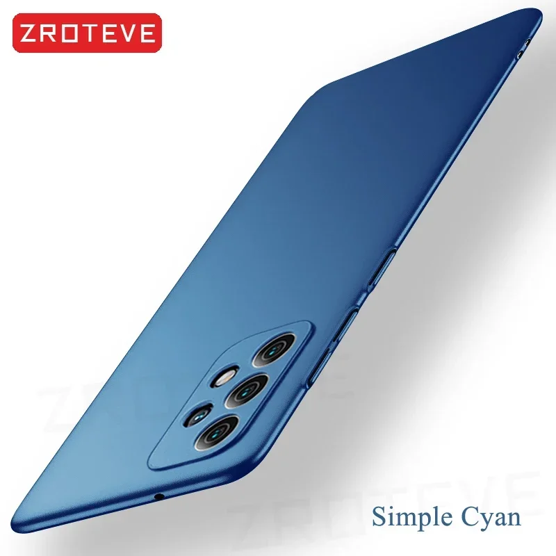 A72 A52 étui Zroteve mince givré dur PC couverture pour Samsung Galaxy A52s A32 A51 A71 M52 M53 A13 A23 A33 A53 A73 5G coques de téléphone: CANVAS / BLEU CIEL