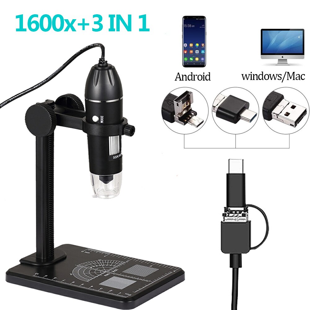Adjustable Zoom WIFI 1000X 8 LED Electronic digital portable microscope camera for LED soldering Magnifier cell phone computer: 3 in1 Desktop