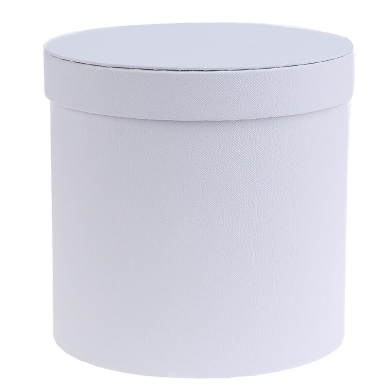 Runde blomster æsker kvinder blomster emballage papirpose med låg til blomsterhandler buket blomster emballage boks fest opbevaring kasser: 13 x 14cm hvide