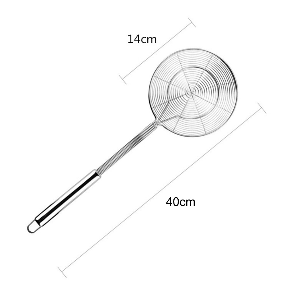 Skimmer Solid Spider Strainer Ladle Stainless Steel Kitchen Utensil Tool French Fries Fish Frying Utensil: 14cm
