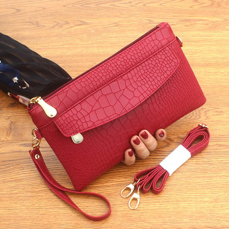 femmes pochettes décontracté femme pochette noir motif Crocodile femmes messager sacs à bandoulière Mini sacs à bandoulière: Wine