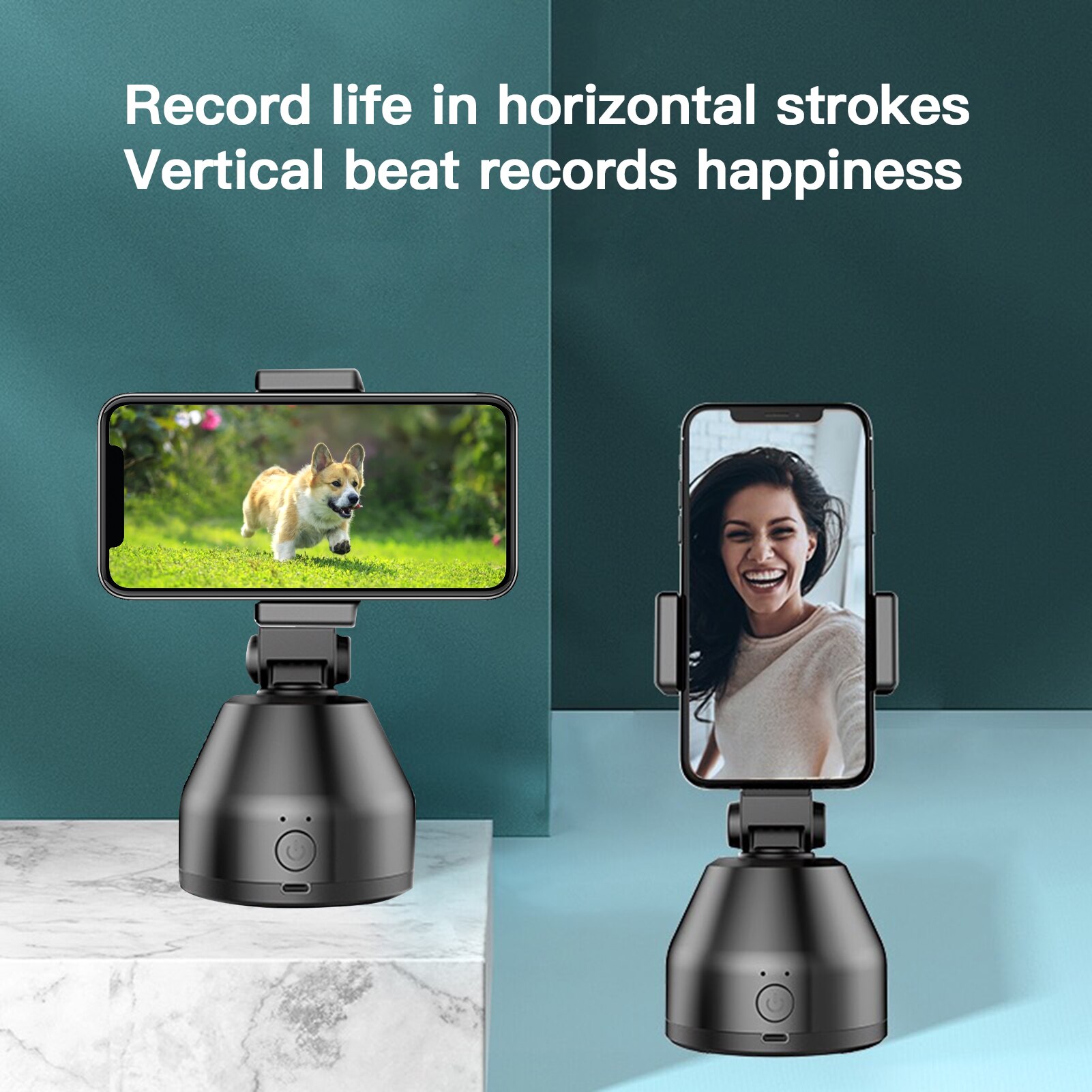 Auto Smart Shooting Selfie Stick 360° Object Tracking Holder All-in-one Rotation Face Tracking Camera Smartphone Holder