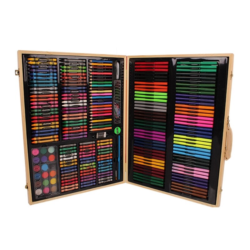 Children's Brush Set Wooden Box Kindergarten Painting Tools Art Supplies 103E