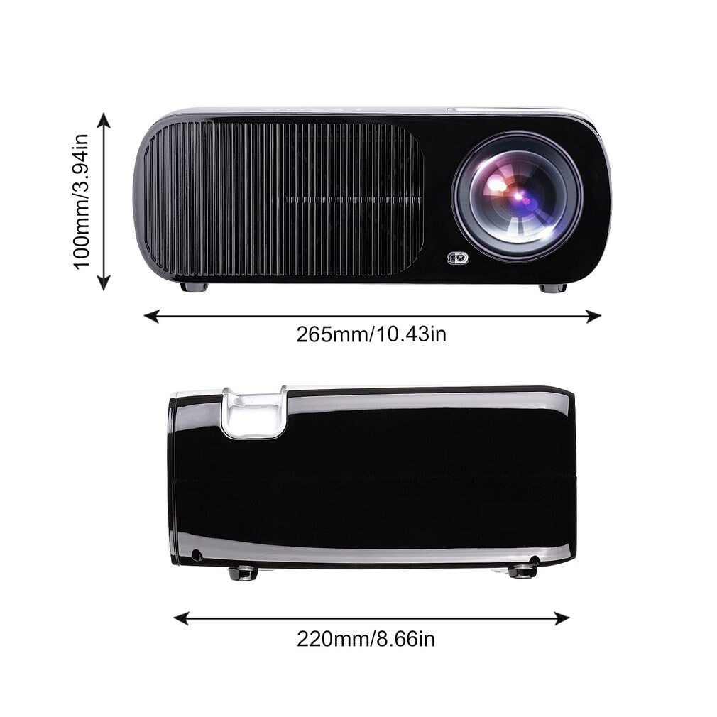 LESHP Video Projektor 2600 LM Home Cinema Theater Unterstützung 1080P HD 3D mit 5,0 Zoll LCD TFT Display + freies HDMI BL20