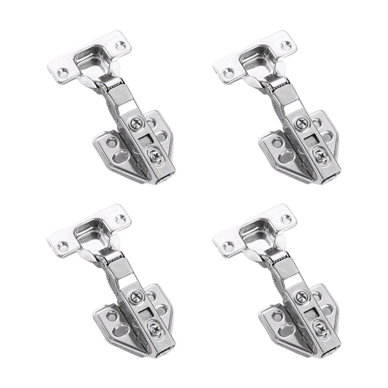 4pcs/set Stainless Steel Cabinet Door Hinge Anti-collision Doorstop Wardrobe Silent Hydraulic Hinges Furniture Accessory: 02