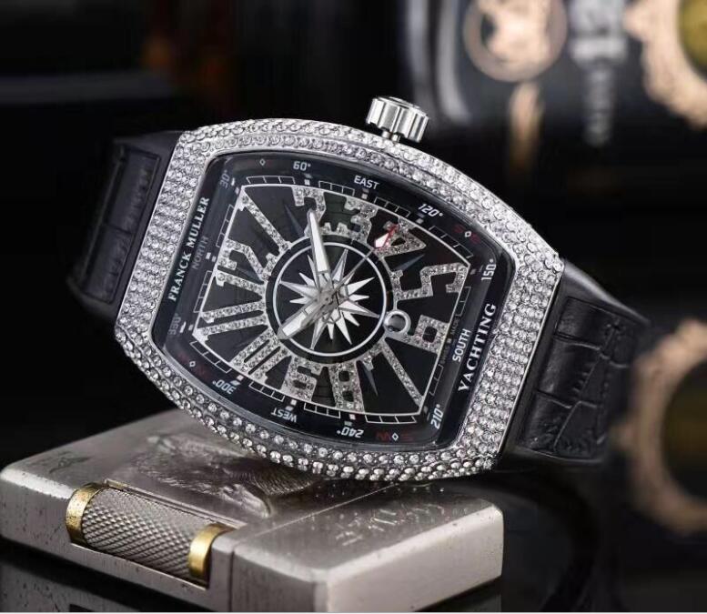 Armbåndsur herre mænds ure top mærke luksus bling guld diamant ur vandtæt ur