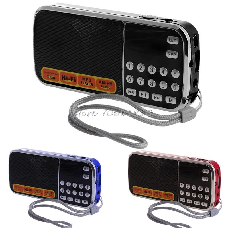Mini LCD Receiver Digital FM AM Radio Speaker USB Micro SD TF Card Mp3 Player