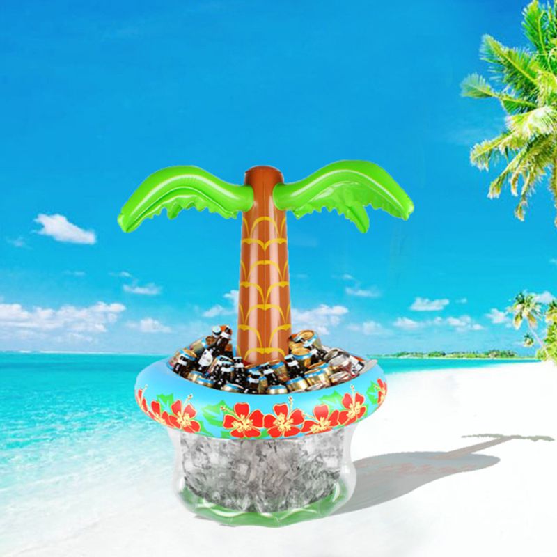 Inflatable Palm Tree Coolers Floating Drink Cooler for Swimming Pool Beach G88E