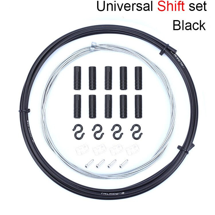 Universal Brake/Shift Cable&Housing Group Sets For MTB Bike Road Bicycle Shift Gear Derailleur/Brake kits Wire Tube Line Hose: Shift Set Black