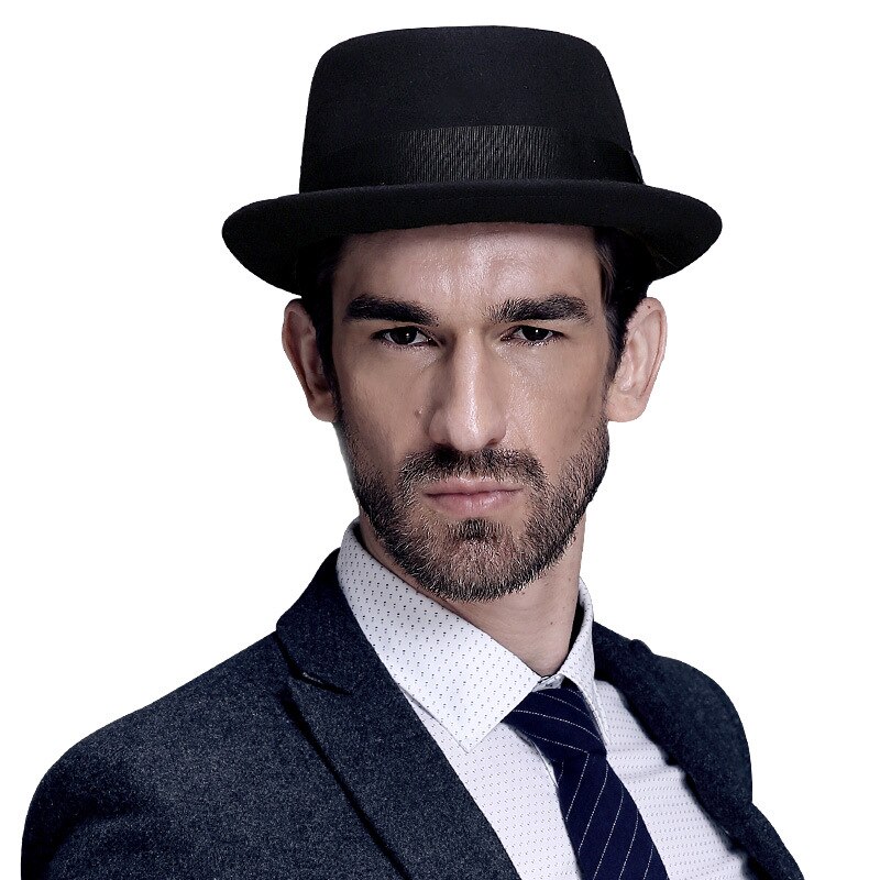 2020 mężczyźni kapelusz fedora moda 100% czysta wełna australijska męska czapka z wieprzowiną kapelusz dla klasycznego kościoła kapelusz z filcu wełnianego