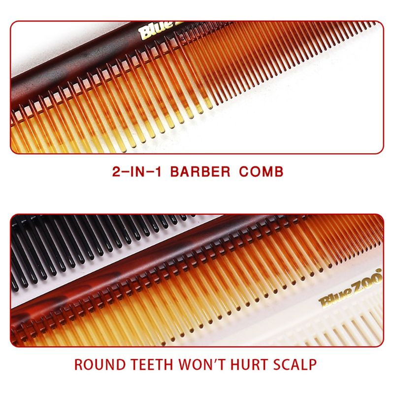 2 en 1 peine para el pelo de los hombres ancho grueso de dientes finos combinación portátil Vintage de aceite trasero de los aviones cabeza de peluquería herramienta de estilo