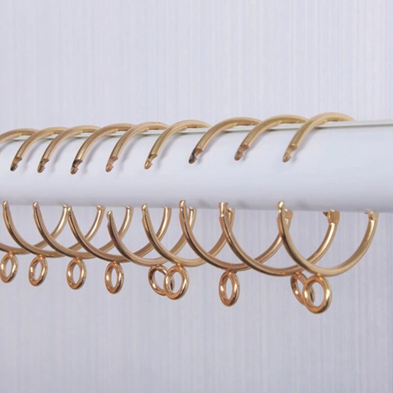 30 Pcs Openable Gold Curtain Rings Open and Close Metal Rustproof ...