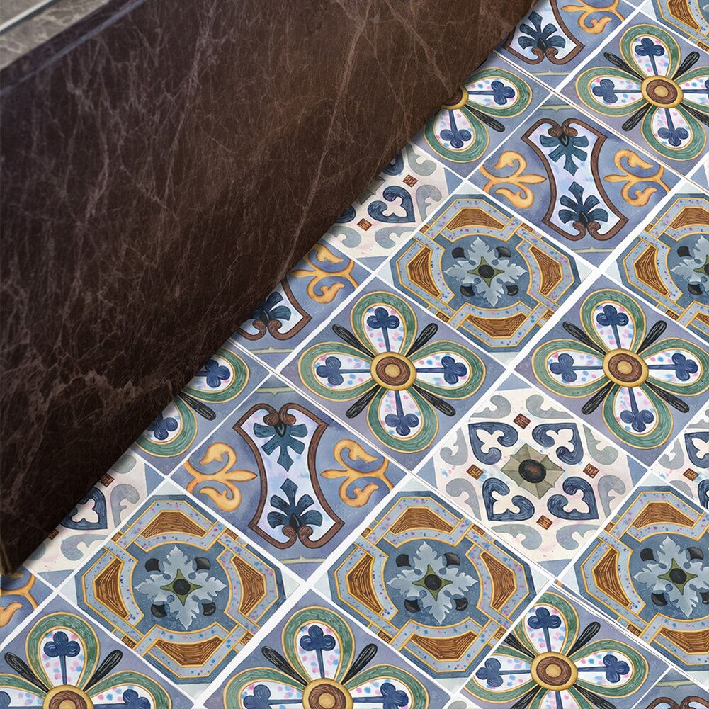 10 sztuk retro płytka PVC naklejki samoprzylepne wzór klasyczny płytki Sztuka przekątna 3D naklejki podłogowe akcesoria dekoracyjne