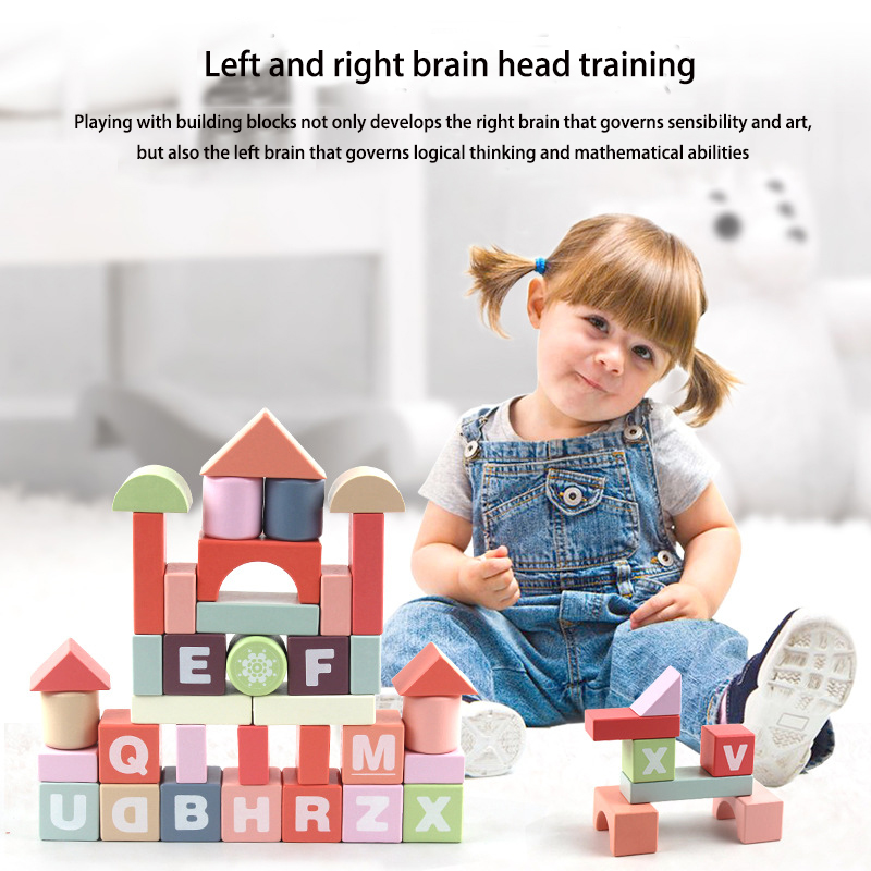 94 Pcs Kinderen Puzzel Kleur Grote Houten Blokken Massief Hout Strijd Speelgoed Baby