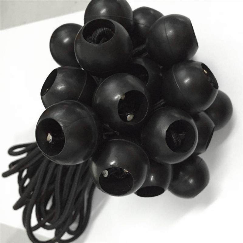 10 stk sort ball bungee binde ned elastisk snor til teltbagage og andet campingtilbehør  (15cm)